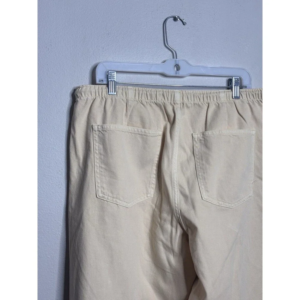 NWT GAP Superlight Wide-Leg Drawstring Pants Butter Yellow Size Large